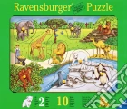 Baby puzzle in legno 10 pz sagomati - animali dello zoo puzzle