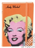 Taccuino andy warhol 10x15 marilyn arancio a righe scrittura